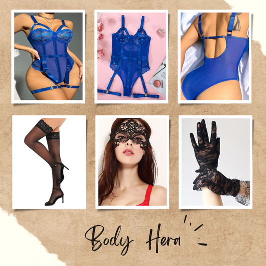 Body hera Sexy Lingerie Set bleu haute Qualité