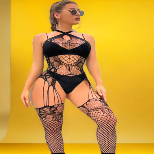 Catsuits Yumi Sexy porte jarretelles Noir