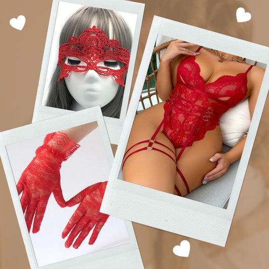 Body Set Perola Sexy Lingerie Rouge haute qualité