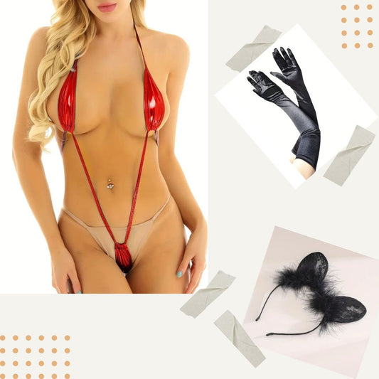 Body Lua en cuir Lingerie Sexy